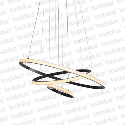 Colgante Triple Anillo Negro Led Incorp. 45W 3600lm 3000°K (54.701) 0781