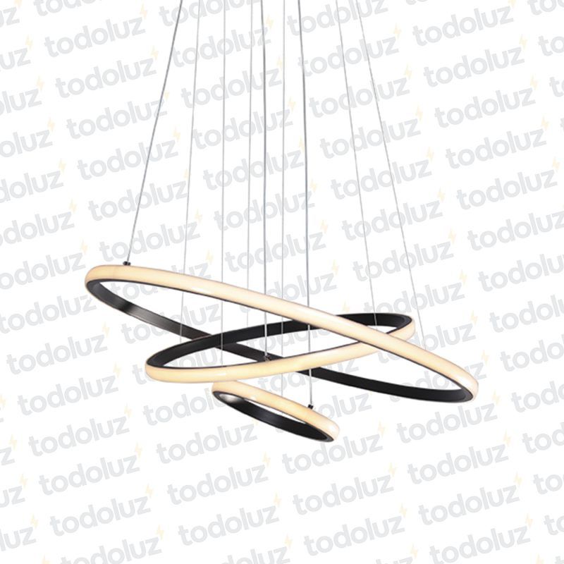 Colgante Triple Anillo Negro Led Incorp. 45W 3600lm 3000°K (54.701) 0781