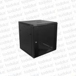 Rack Metal de Pared 12U x 550mm 19´ Negro c/ Tapa Vidrio