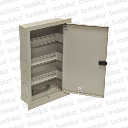 Tablero Embutir Metal Din 36 Modulos c/ Borne Neutro Beige Cominsa