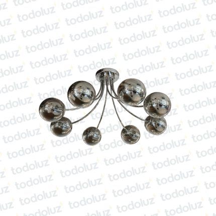 Araña Cromada Esferas con Det. V. Fume 8*E27 (53.152)