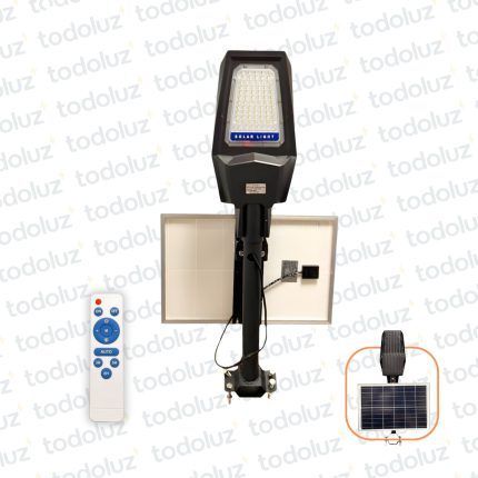 Alumbrado Publico Solar 200W Luz Fria 6500°k c/ Panel Externo;Control y Brazo