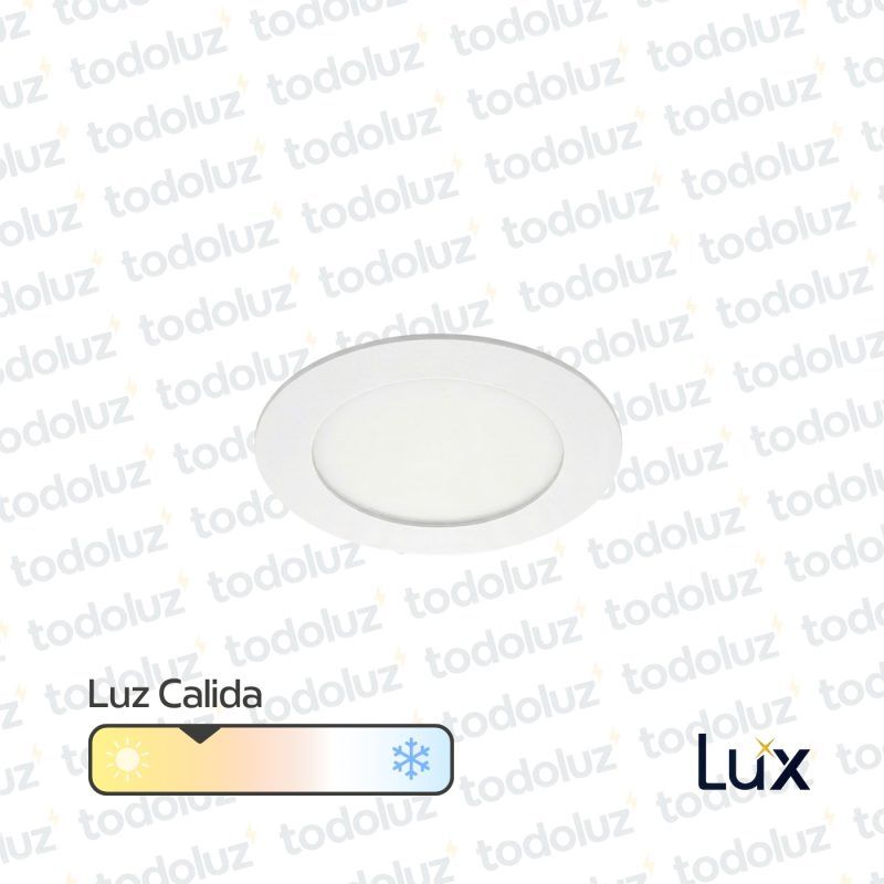 Panel Led Redondo p/ Embutir 6W Luz Calida 3000°k MG Lux