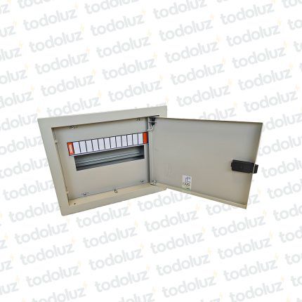 Tablero Embutir Metal Din 12 Modulos c/ Borne Neutro Beige Cominsa