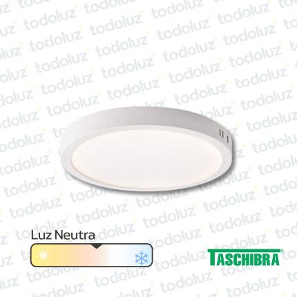 Panel Led Redondo p/ Adosar 18W Luz Neutra 4000°k Taschibra