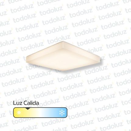 Panel Led Cuadrado p/ SemiEmbutir/Adosar 24W Luz Calida 3000°k c/ Borde Luminoso 220Vac Taschibra
