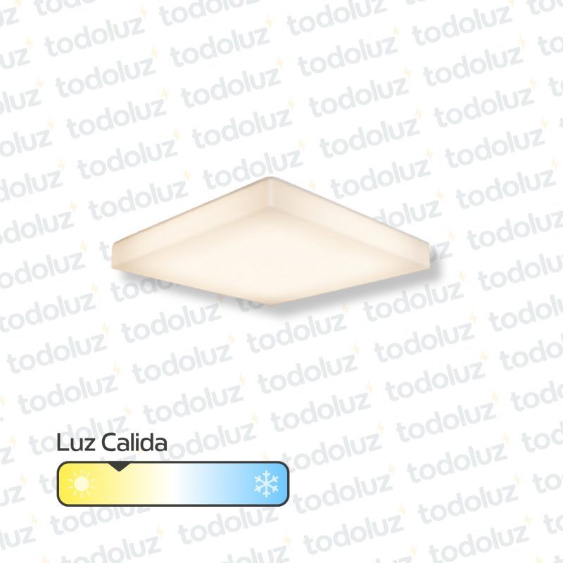 Panel Led Cuadrado p/ SemiEmbutir/Adosar 24W Luz Calida 3000°k c/ Borde Luminoso 220Vac Taschibra