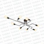 Plafon Vectores Circuito Negro 8*E27 (51.170)