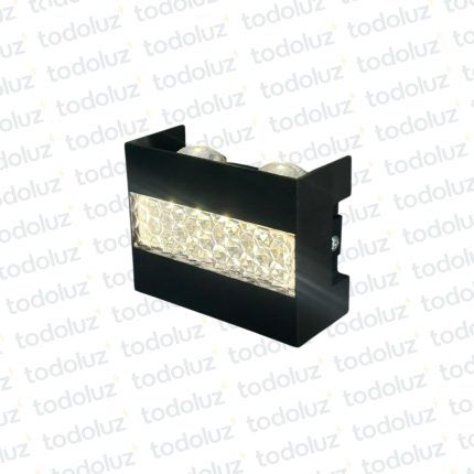 Aplique Ext. Bidireccional Negro 4LED 4W 3000°k c/Diseño Frontal (57.473)
