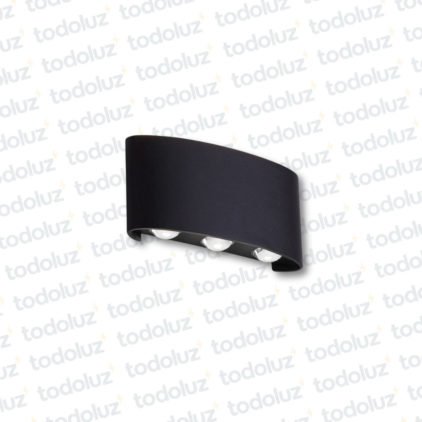 ad867f57-8e6d-4727-bfbd-072ecf0120ac-7618.jpg Aplique Ext. Bidireccional Curvo Negro 6LED 6W 3000°k (170x80x40mm) (57.075)