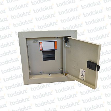 Tablero Embutir Metal Din 3 Modulos c/ Borne Neutro Beige Cominsa