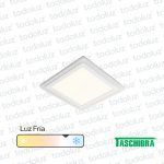 Panel Led Cuadrado p/ Embutir Dual 18W Luz Fria 6500°k + Borde 6W Luz Calida 3000°k Taschibra