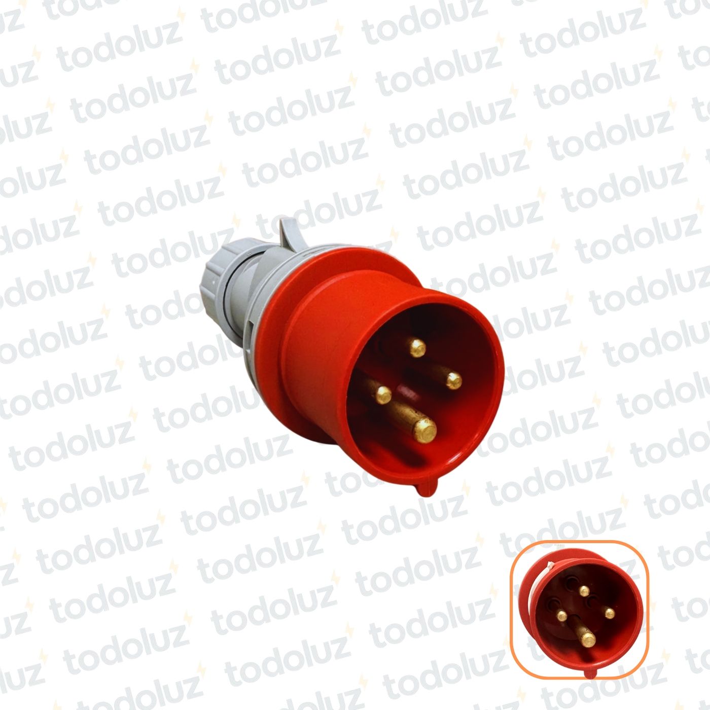b1c7a1d2-003a-44e7-a680-fd3167be282b-7144.jpg Ficha Macho Industrial 6H 3x32A+T (4 Pin) IP44 380-415V Rojo Qi