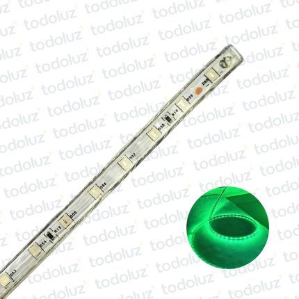 Manguera Led 10mm Luz Verde (60chip*50x50)(Pin 6mm) 220Vdc (x.1Metro)