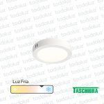 Panel Led Redondo p/ Adosar 6W Luz Fria 6500°k Taschibra
