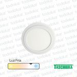 Panel Led Redondo p/ Embutir Dual 18W Luz Fria 6500°k + Borde 6W Luz Calida 3000°k Taschibra