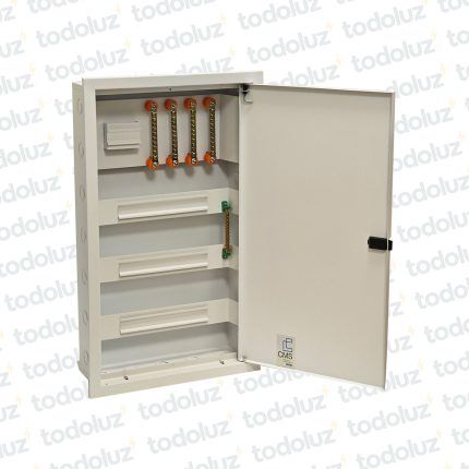 Tablero Embutir Metal Din 36 Modulos c/ Distribucion RST+N+T 125A Beige Cominsa