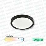 Panel Led Redondo p/ Adosar Borde Negro 18W Luz Fria 6500°k Taschibra
