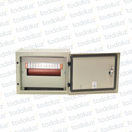 Tablero Exterior Metal Din 12 Modulos c/ Borne Neutro Beige Cominsa