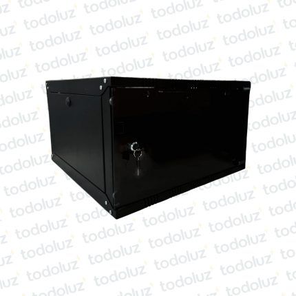 Rack Metal de Pared 6U x 550mm 19´ Negro c/ Tapa Vidrio