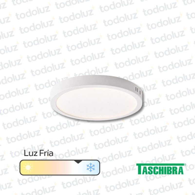 Panel Led Redondo p/ Adosar 12W Luz Fria 6500°k Taschibra