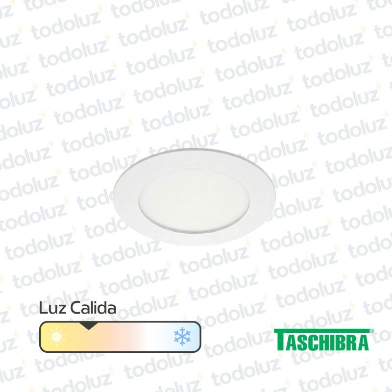 Panel Led Redondo p/ Embutir 6W Luz Calida 3000°k Taschibra