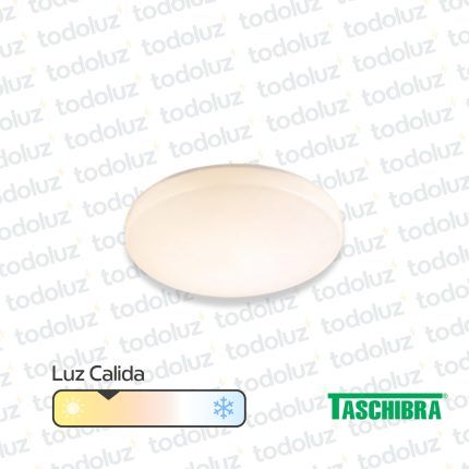 Panel Led Redondo p/ SemiEmbutir/Adosar 24W Luz Calida 3000°k c/ Borde Luminoso 220Vac Taschibra