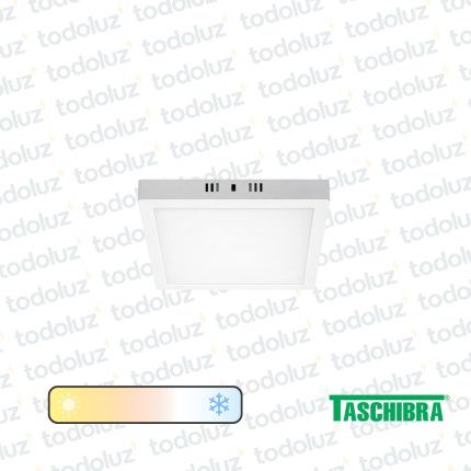 Panel Led Cuadrado p/ Adosar 18W Smart Luz Regulable Fria/Calida 220Vac Taschibra