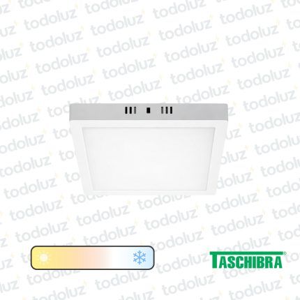 Panel Led Cuadrado p/ Adosar 24W Smart Luz Regulable Fria/Calida 220Vac Taschibra