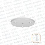 Base Blanca Redonda con PG p/ Colgante 3 Luces