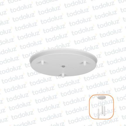 Base Blanca Redonda con PG p/ Colgante 3 Luces