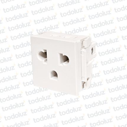 Mod. Tomacte. 36mm (1.1/2 Mod) Computacion 2P+T 16A 250V Blanco Ek