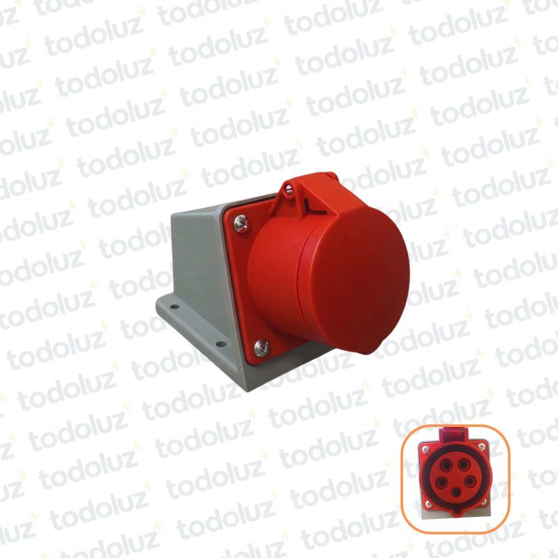 Tomacte. Adosar Industrial 6H 3x16A+T+N (5 Pin) IP44 380-415V Rojo Qi