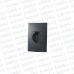 Placa Negra c/ Tomacte. Schuko 16/20A 250V Paris Light 2x4 Ek