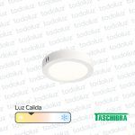 Panel Led Redondo p/ Adosar 6W Luz Calida 3000°k Taschibra