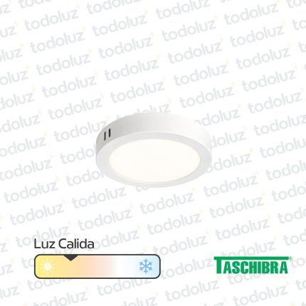 Panel Led Redondo p/ Adosar 6W Luz Calida 3000°k Taschibra