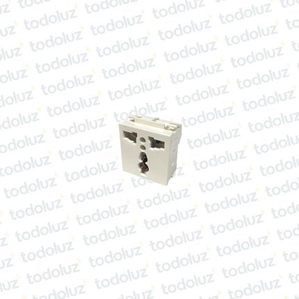 Mod. Tomacte. 36mm (1.1/2 Mod) Multinorma + T 16A 250V Blanco Ek