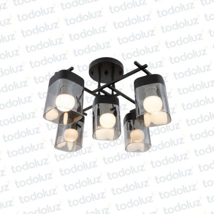 Araña Negra con V. Cuadrado Fume 5*E27 (53.153)