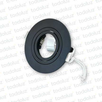 Spot Embutir Redondo Plano Movil Negro p/Lamp. MR16 1*GU10