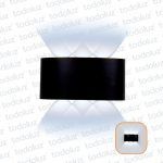 Aplique Ext. Bidireccional Curvo Negro 6LED 6W Luz Fria 6500°k (170x80x40mm) (57.075)