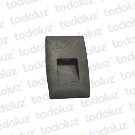 Spot Emb. Balizador Led Rectangular Negro 2W 80lm Luz Calida 3000°k