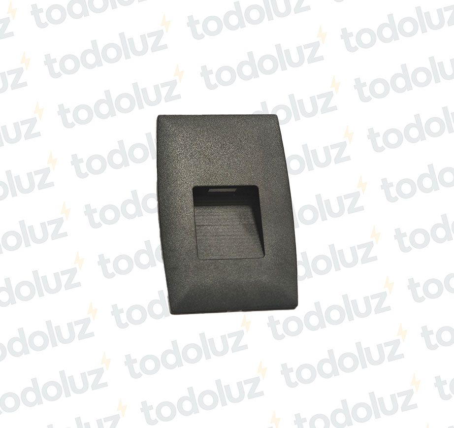 10376-interno-aef45cefb19441528338e031b8a1d55a.jpeg Spot Emb. Balizador Led Rectangular Negro 2W 80lm Luz Calida 3000°k
