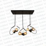 Colgante Multiple de Cables con Lazo Acabado Negro 6*E27 (54.1162)