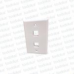 Placa Keystone (Face Plate) 2 Puertos Embutir 4x2 Blanco