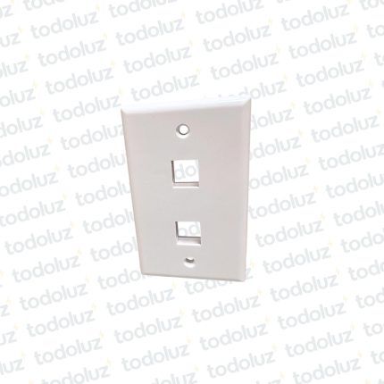 Placa Keystone (Face Plate) 2 Puertos Embutir 4x2 Blanco
