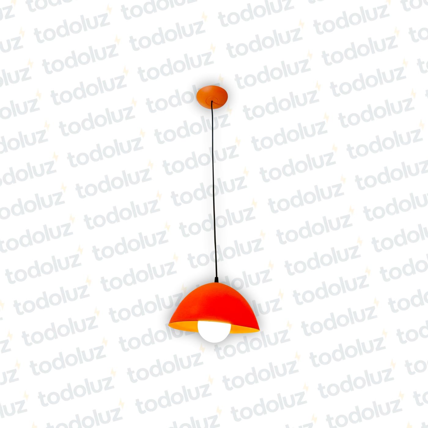 Colgante Semicirculo PVC Naranja Ø 260 mm 1*E27 (54.923)(Liquidacion)