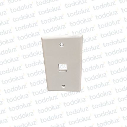 Placa Keystone (Face Plate) 1 Puerto Embutir 4x2 Blanco