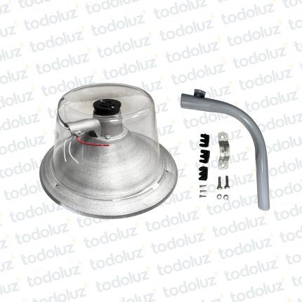 Alumbrado Publico c/ Acrilico Abierto E40 Gris c/ Brazo y Base Fotocelula