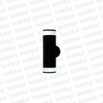 Aplique Ext. Bidireccional Cilindrico Negro Superior/Inferior Vd. Translucido 2*GU10 (57.465)