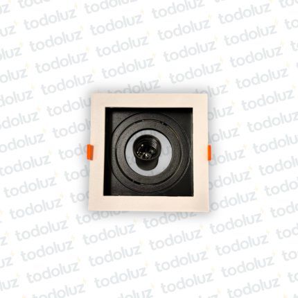 Spot Embutir Modular Cuadrado Blanco Recuadro Negro Movil Par20 1*E27